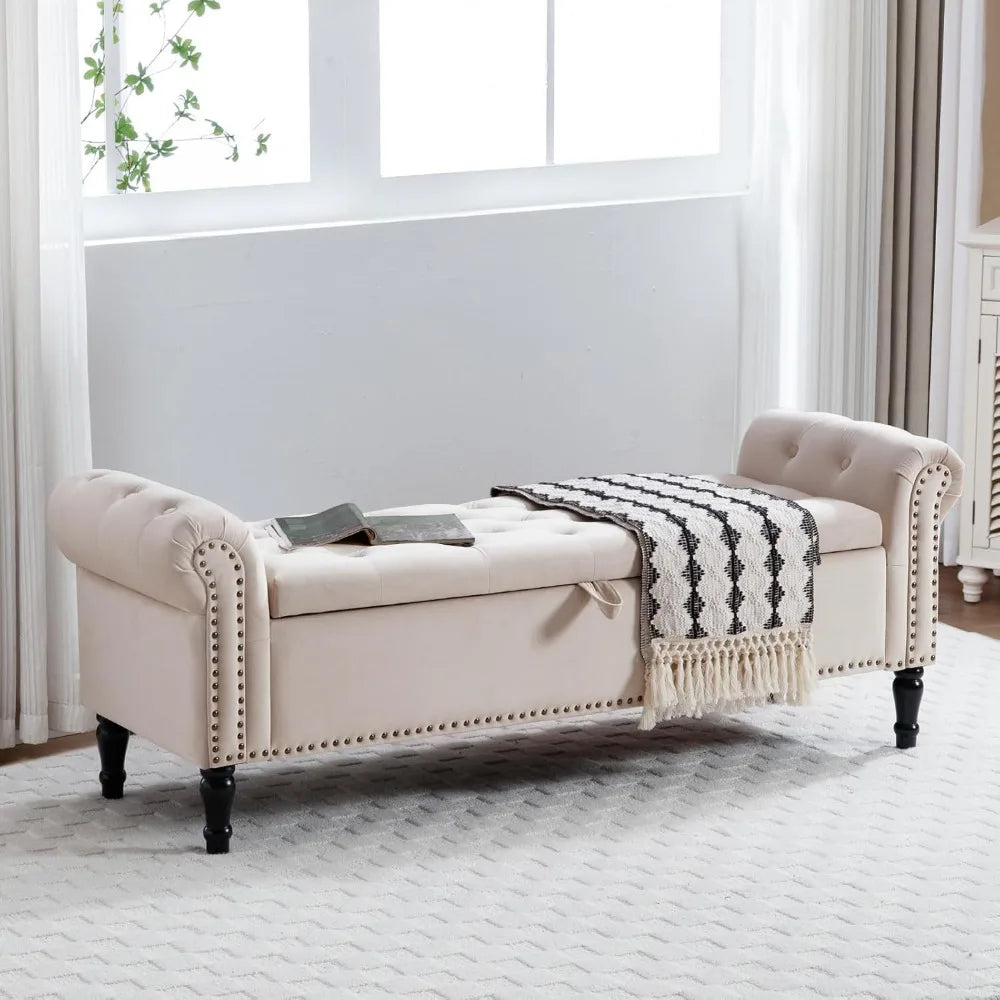 End-of-Bed Storage Bench – 67″ King Size Bedroom Bench