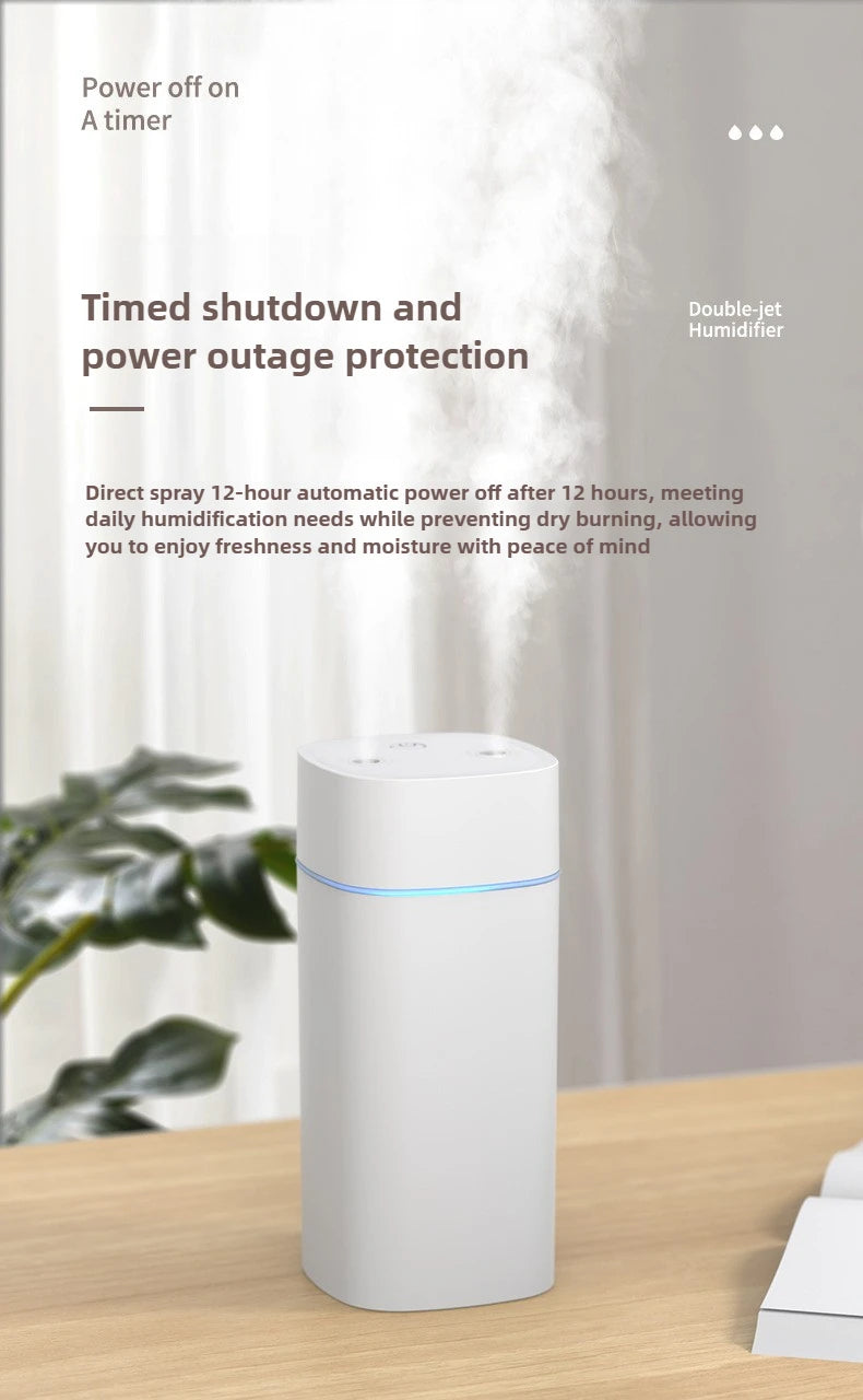 600ML Luminous Air Humidifier Double Spray Port Essential Oil Aromatherapy Humificador Cool Mist Maker Purify for Home Office