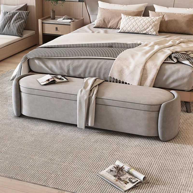 Modern Faux Leather Storage Ottoman Bench – Upholstered End-of-Bed Seat
