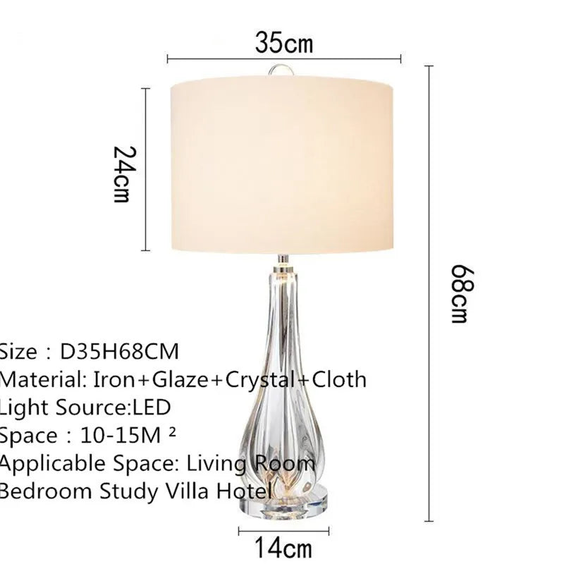 Contemporary Luxury Table Lamp LED American Creativity Living Room Bedroom Study Villa Hotel Bedside Household Desk Light