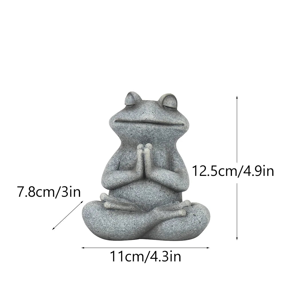 RAKKS Frog Garden Decoration Resin Animal Crafts Meditation Meditation Statues Outdoor Patio Lawn Decoration Pieces