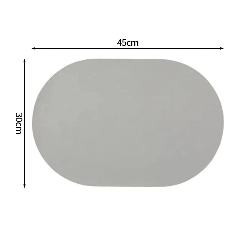 Oval Kitchen Placemats Faux Leather Table Coffee Mats Oil-Proof Waterproof Kitchen Place Mats Dining Home Kitchen Table Decor