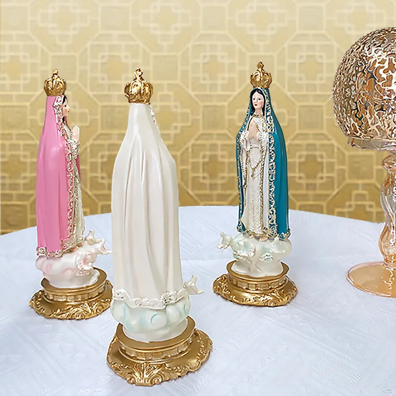 Catholic Statue Our Lady Of Fatima Statue Virgin MaryFigure For Home Tabletop Catholic Decor Statue Resin Figurine