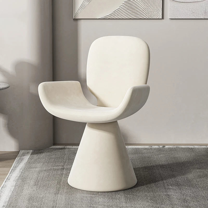 Nordic Solid Wood Swivel Accent Chair – Portable Armchair with Backrest