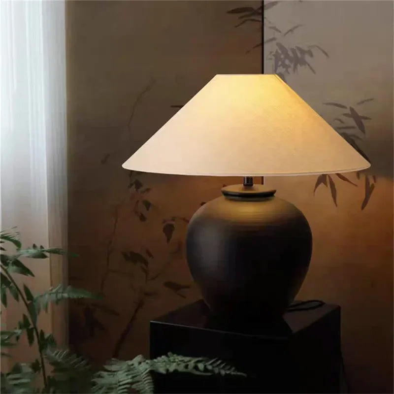 CEDRIC Contemporary Ceramic Table Lamp American Retro Creativity Living Room  Study Villa Hotel Homestay Desk Light