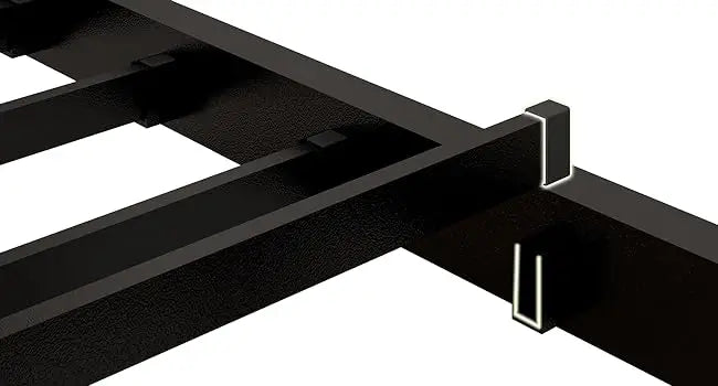 Queen Metal Bed Frame with Fabric Button-Tufted Headboard – 12″ Underbed Storage