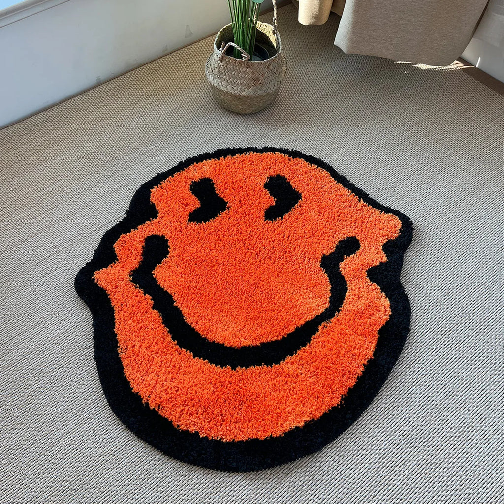 Twisted Smiling Plush Carpet Rug – Handmade Fluffy Area Rug for Bedroom and Bathroom