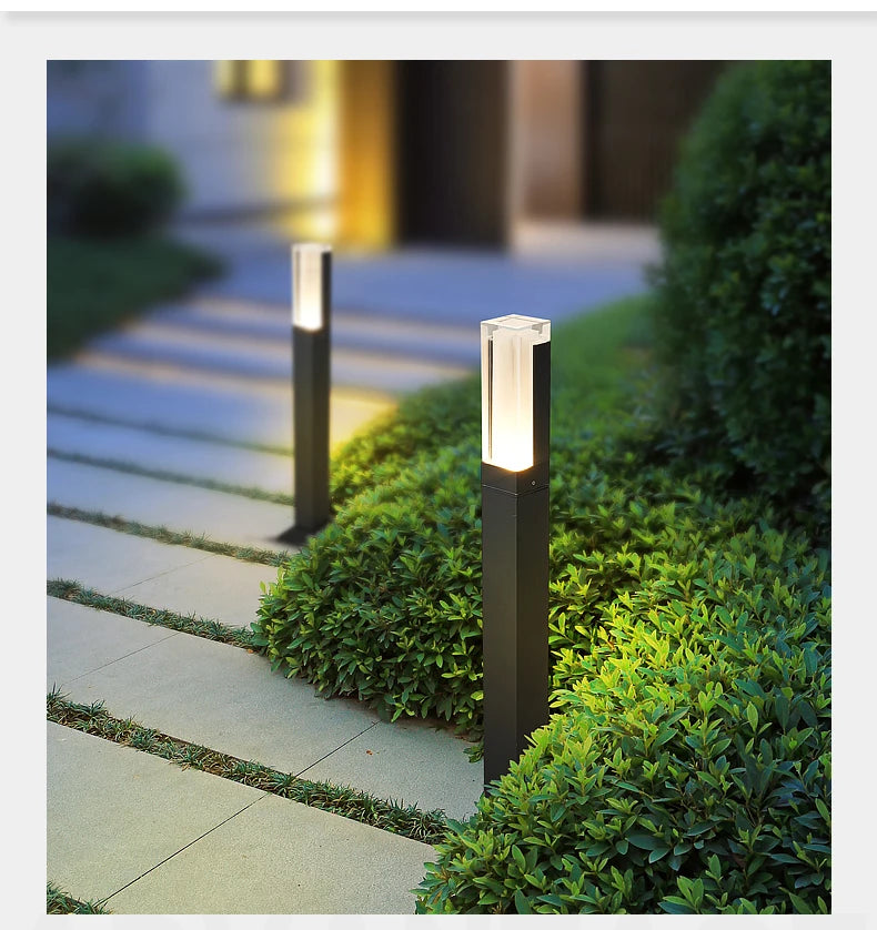 Aluminum Modern minimalist square garden villa park landscape lights, LED lawn lights, outdoor waterproof courtyard lights