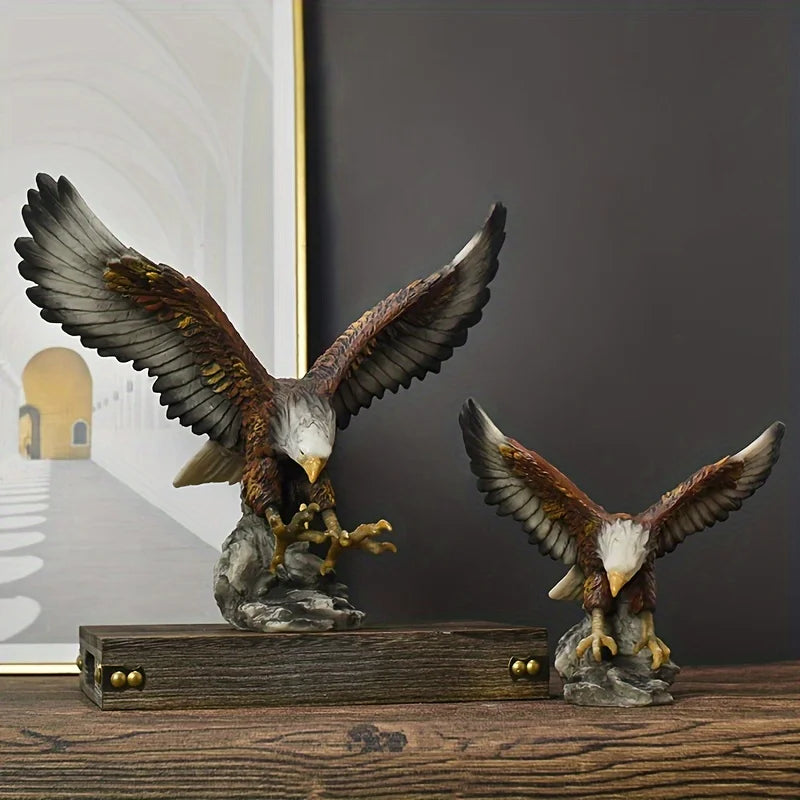 1pc Modern Abstract Resin Eagle Statue Majestic Winged Creature Intricate Detailing Living Room Office Decor Gift 18.5cm