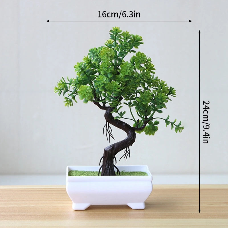 Artificial Potted Flowers Plants Bonsai Fake Plant Flower Potted Ornaments for Garden Small Simulated Tree Home Decor Supplies