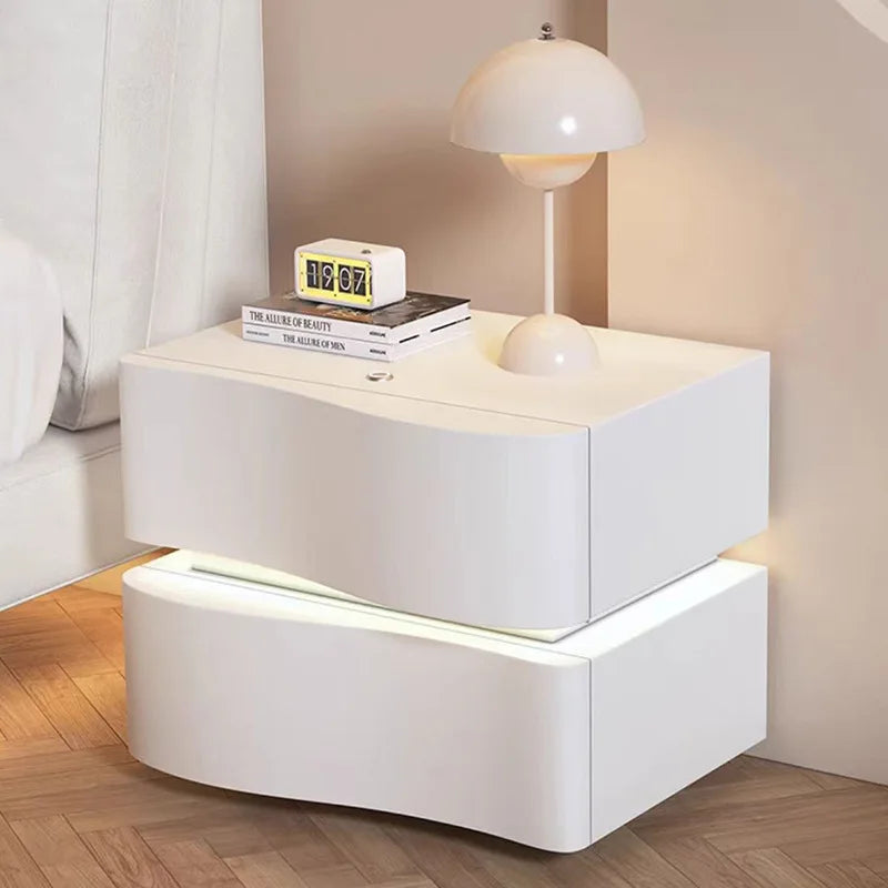 Smart bedside table Creative storage cabinet Bread cabinet Modern simple household bedroom Bedside cabinet Cabinet with lamp