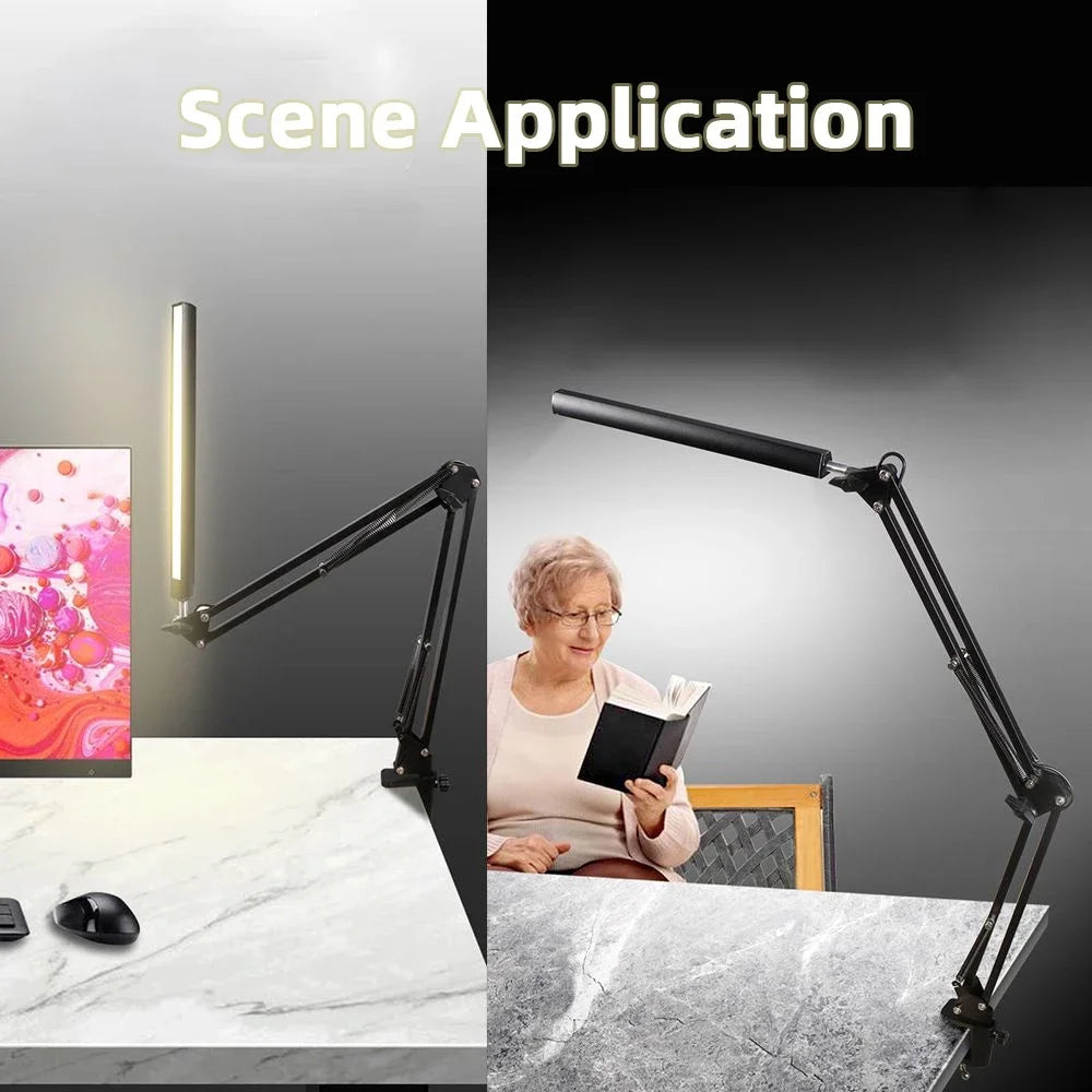 3 Light Colors LED Desk Lamp Study Table Light Eye Protection Office Bedroom Lighting  Adjustable Folding Table Lamp with USB