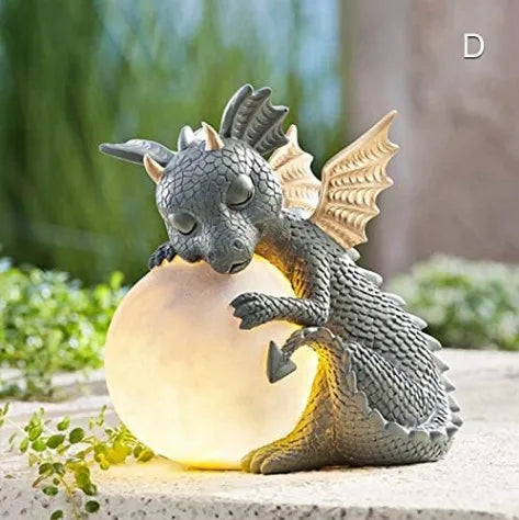 Garden Meditation Chan Long Resin Statue Outdoor Garden Creative Meditation Dragon Decorative Resin Crafts Ornament