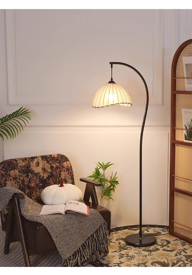 Nordic Linen Fabric Led Floor Lamps Living Room Sofaside Atmosphere Lights Home Lighting Bedroom Bedside Lustre Lamp Fixtures