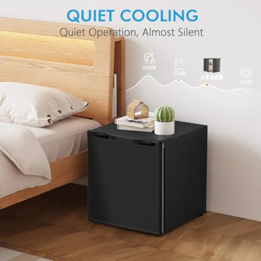 Compact Refrigerator with Freezer – 1.6 Cu.Ft (Stainless Steel)