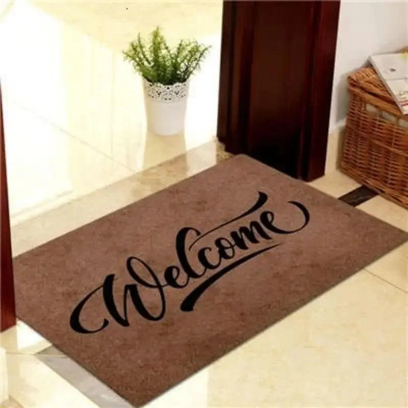 Welcome Home Non-Slip Washable Floor Mat – Easy Clean Decorative Doormat for Home & Office