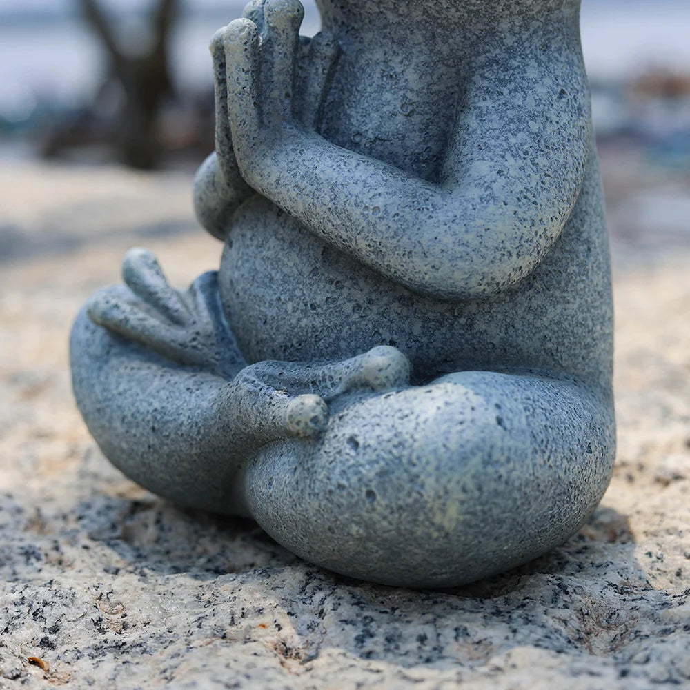 RAKKS Frog Garden Decoration Resin Animal Crafts Meditation Meditation Statues Outdoor Patio Lawn Decoration Pieces