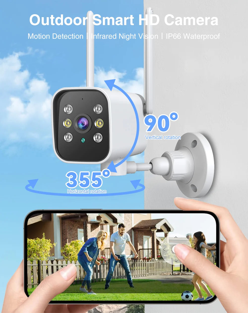 Outdoor WiFi Security Camera – 1080P IP CCTV with Auto Tracking