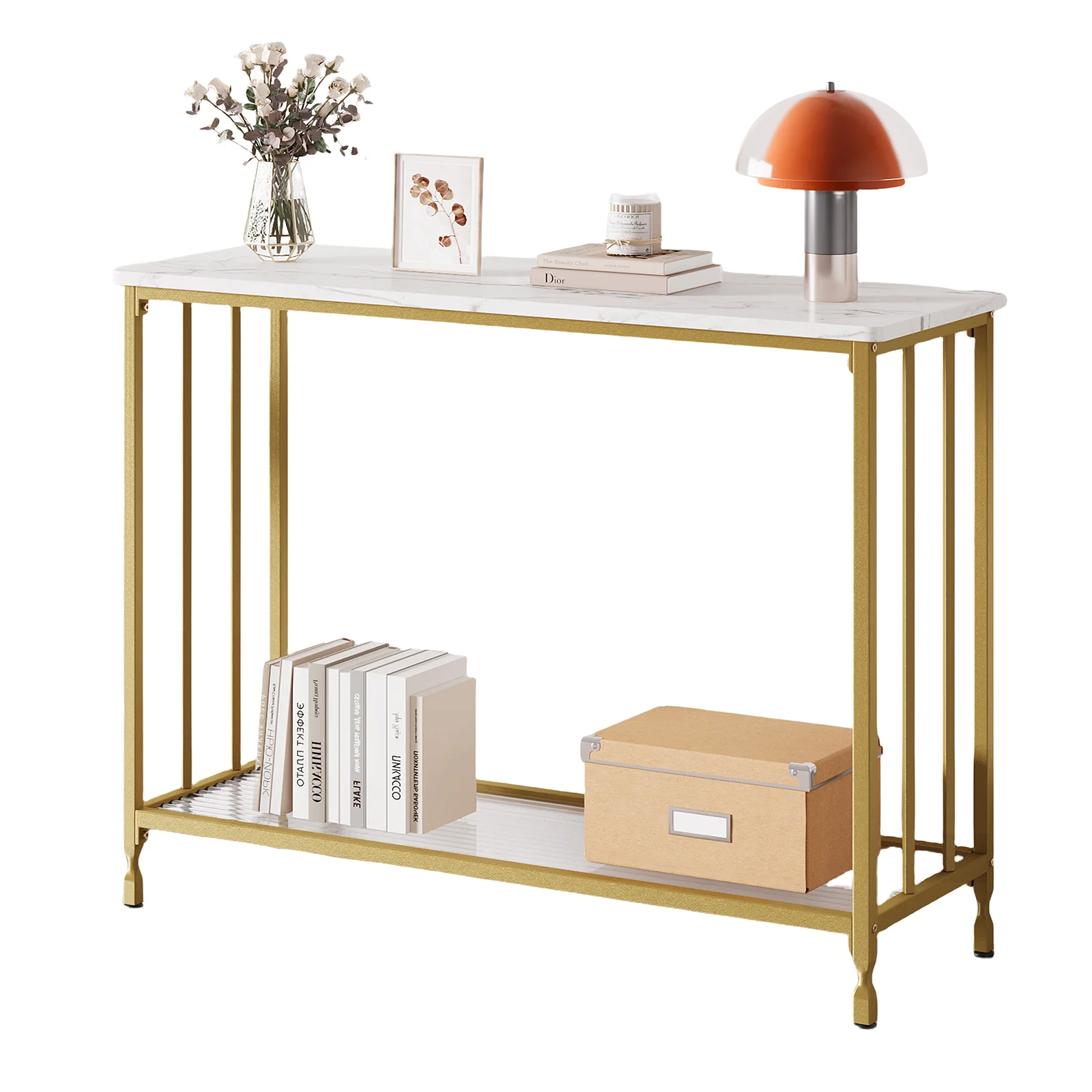 Console Table 105cm Sofa Tables Narrow Entryway Table Metal Frame Behind Couch Table for Living Room Foyer Hallway Bedroom