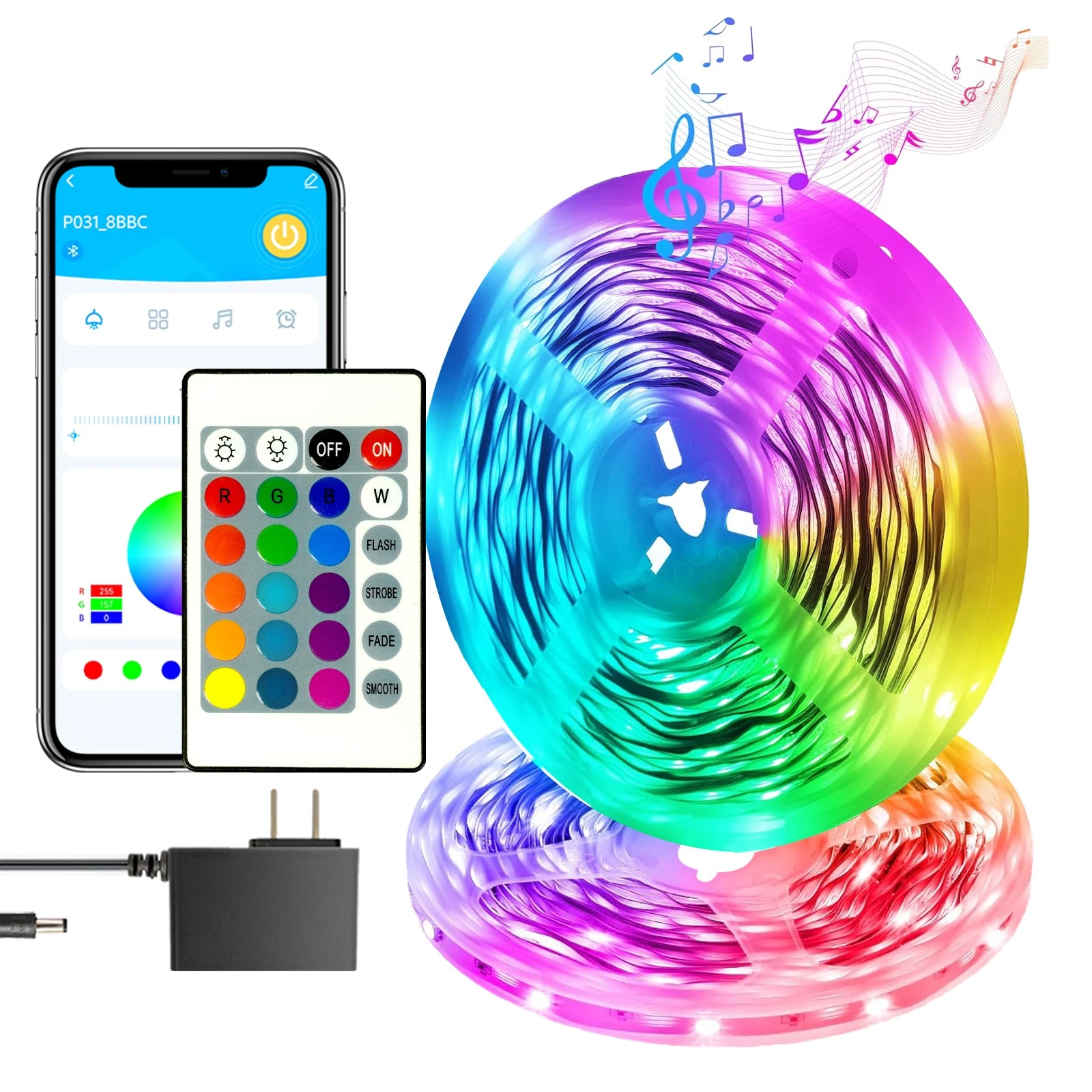 RGB LED Strip Lights – Indoor Decorative Lighting (Multiple Length Options)