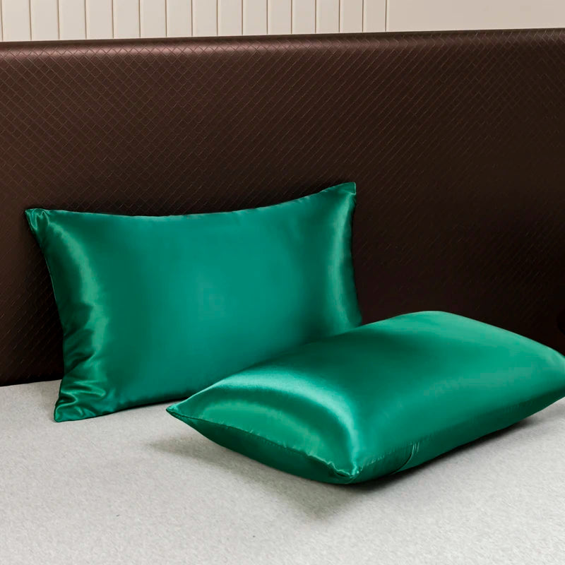 Opulent Solid Color Satin Bedding Set,Includes Flat Sheet, Fitted Sheet, Pillowcases,Luxury Linens for a Royal Sleep Experience