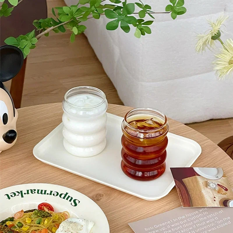 Clear Glass Heat-Resistant Tumbler – Ins Style (1 / 2 Pack)