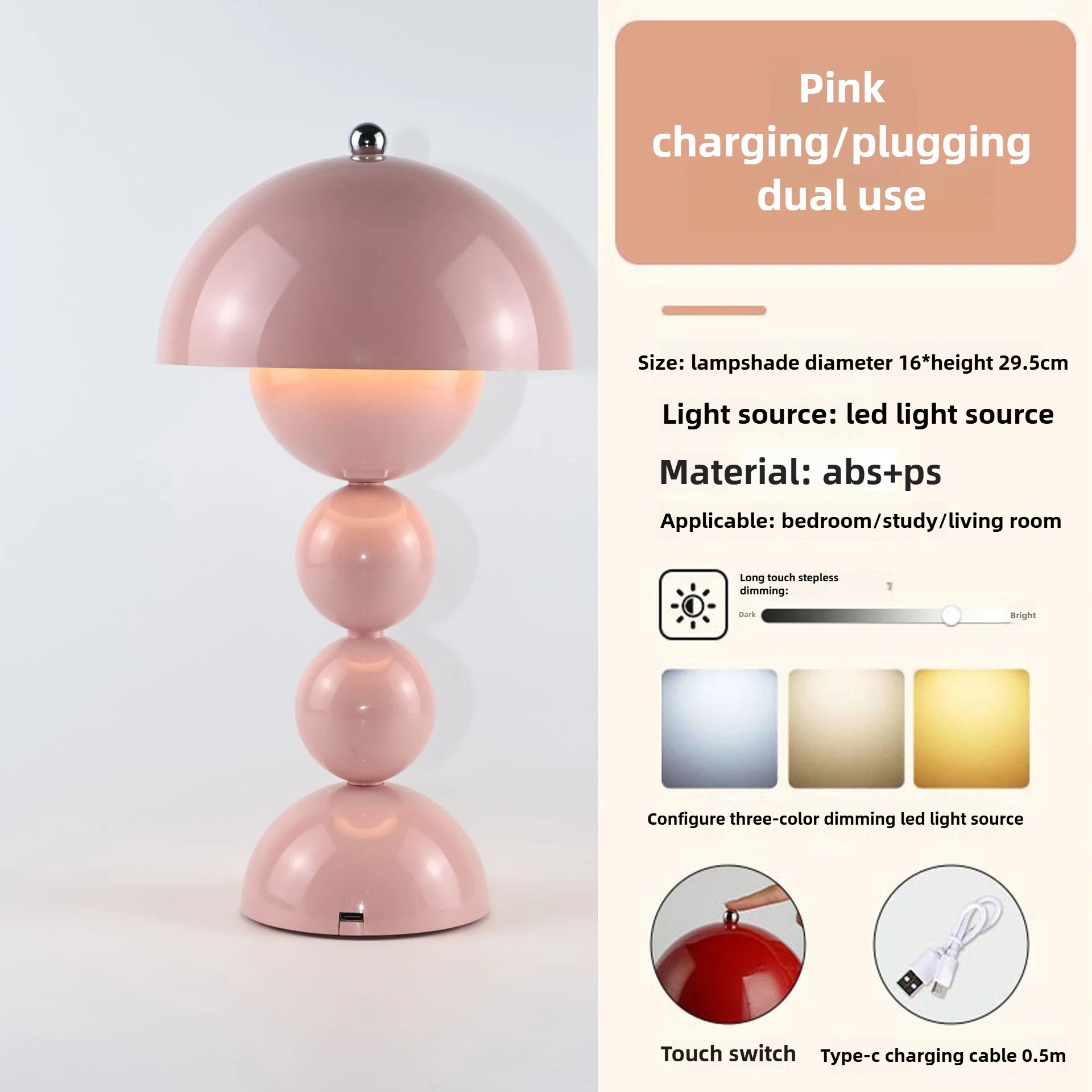Nordic LED Flowers Table Lamp USB Dimmable Night Light for Bedroom Bedside Desk Lighting Home Living Room Decor