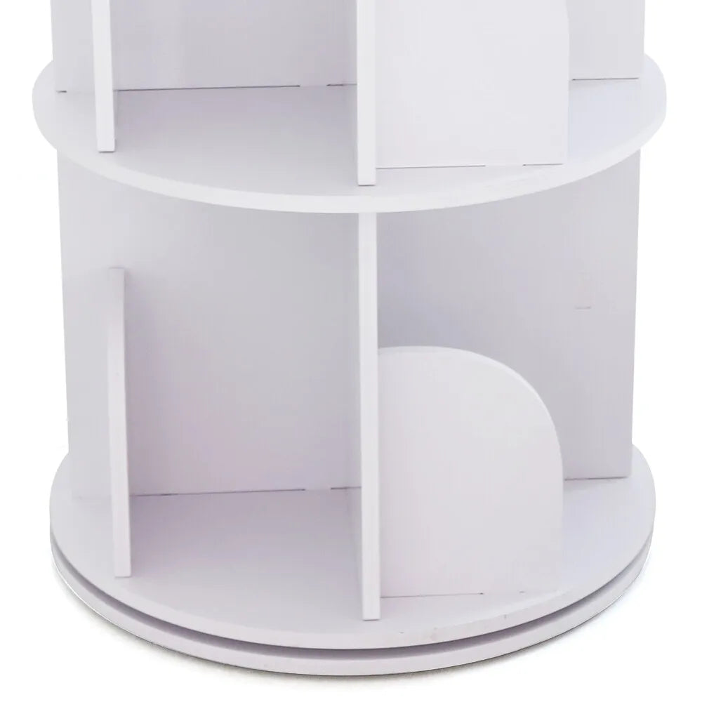 2-Tier Rotating Bookshelf – 360° Floor-Standing Display Bookcase