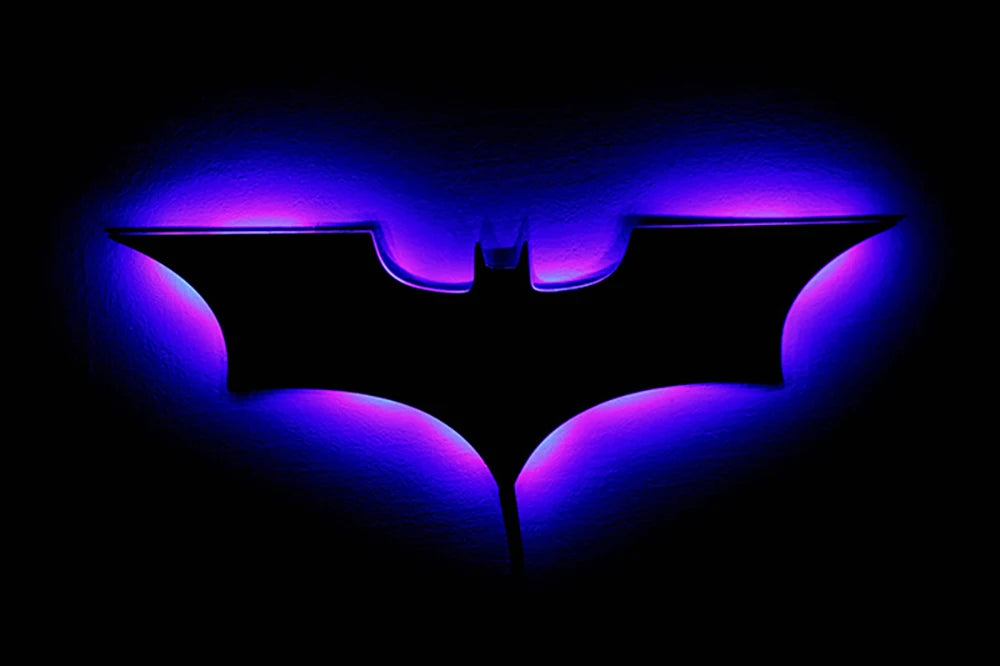 Creative 3D Bat Wall Lamp RGB LED Bedside Gaming Room Bar Decorative Light with Remote Control for Bedroom Living Room Porch