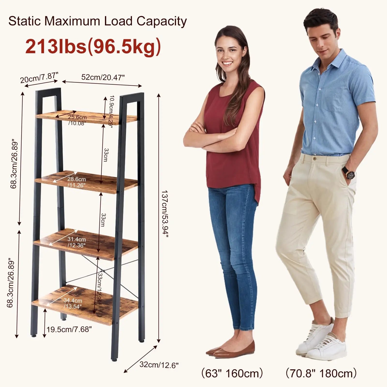 4-Tier Wooden Display Bookshelf – Graduated Standing Storage Shelf