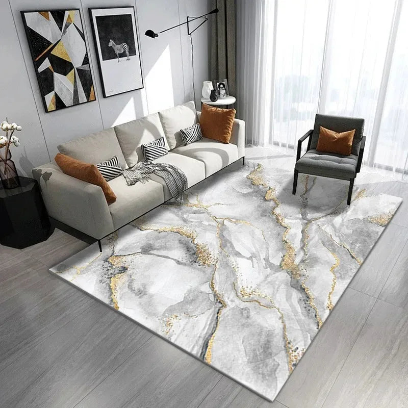 Modern Abstract Marble Living Room CarpetHome Decorations Sofa Table Large Area Rugs Nonslip Bedroom Floor Mat Entrance Mat