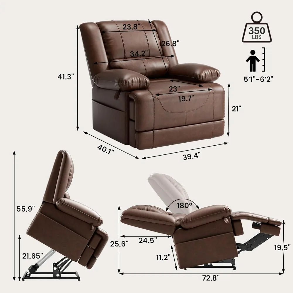 large dual motor power lift recliner chair with massage and heat for elderly people, infinite position,usb ports and remote cont