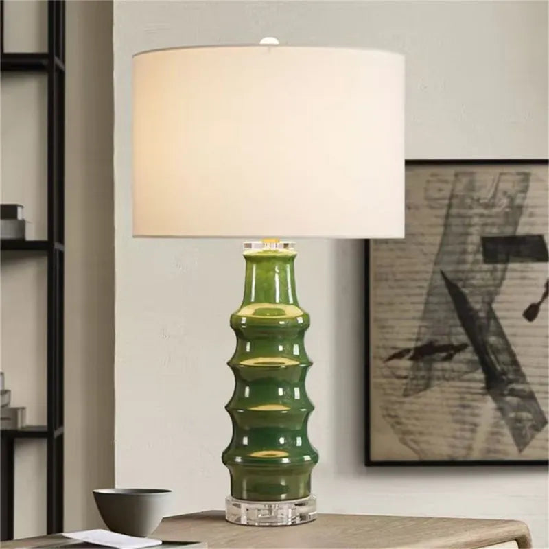 Contemporary Luxury Ceramic Table Lamp LEDAmerican Retro Creativity Living Room Bedroom Study Villa Hotel Bedside Desk Light