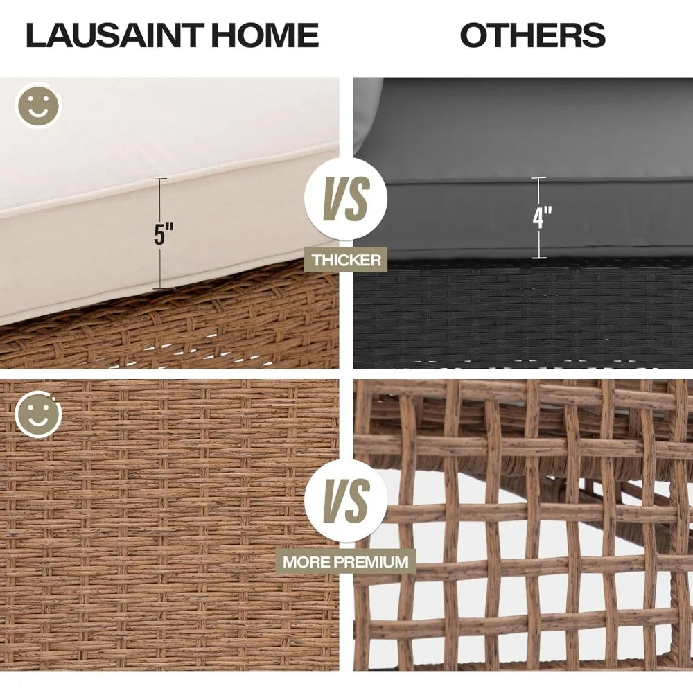 outdoor patio furniture, 8 piece outdoor sectional sofa pe rattan wicker patio conversation sets,all weather patio furniture se