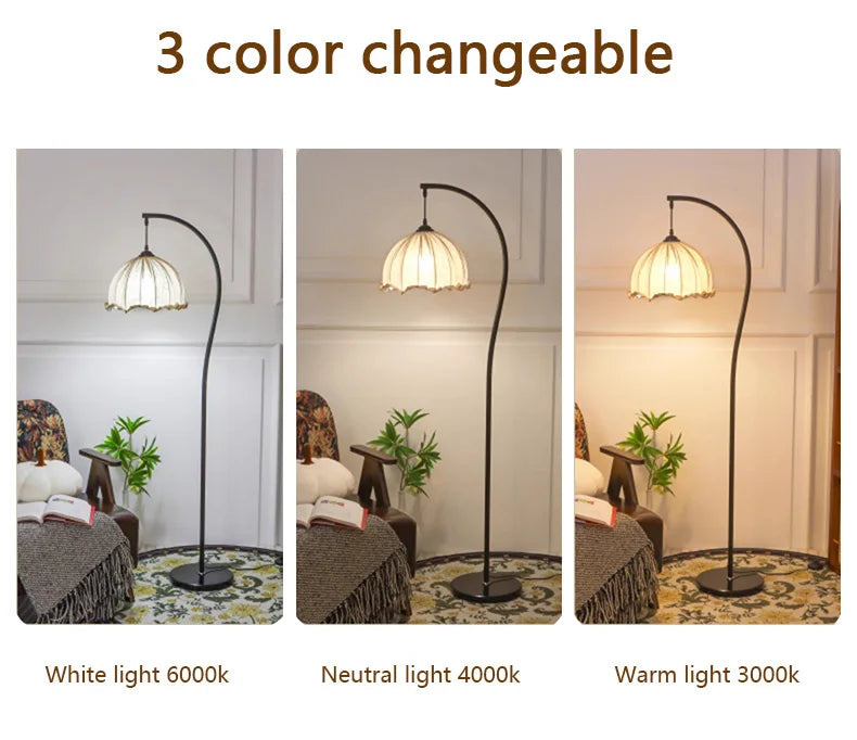 Nordic Linen Fabric Led Floor Lamps Living Room Sofaside Atmosphere Lights Home Lighting Bedroom Bedside Lustre Lamp Fixtures