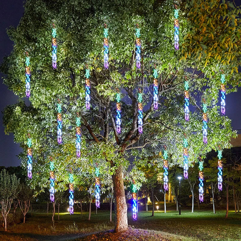 LED Firecracker Meteor Light String Garden Tree Hanging Light Landscape Decoration Colorful Lights Arrangement Lights