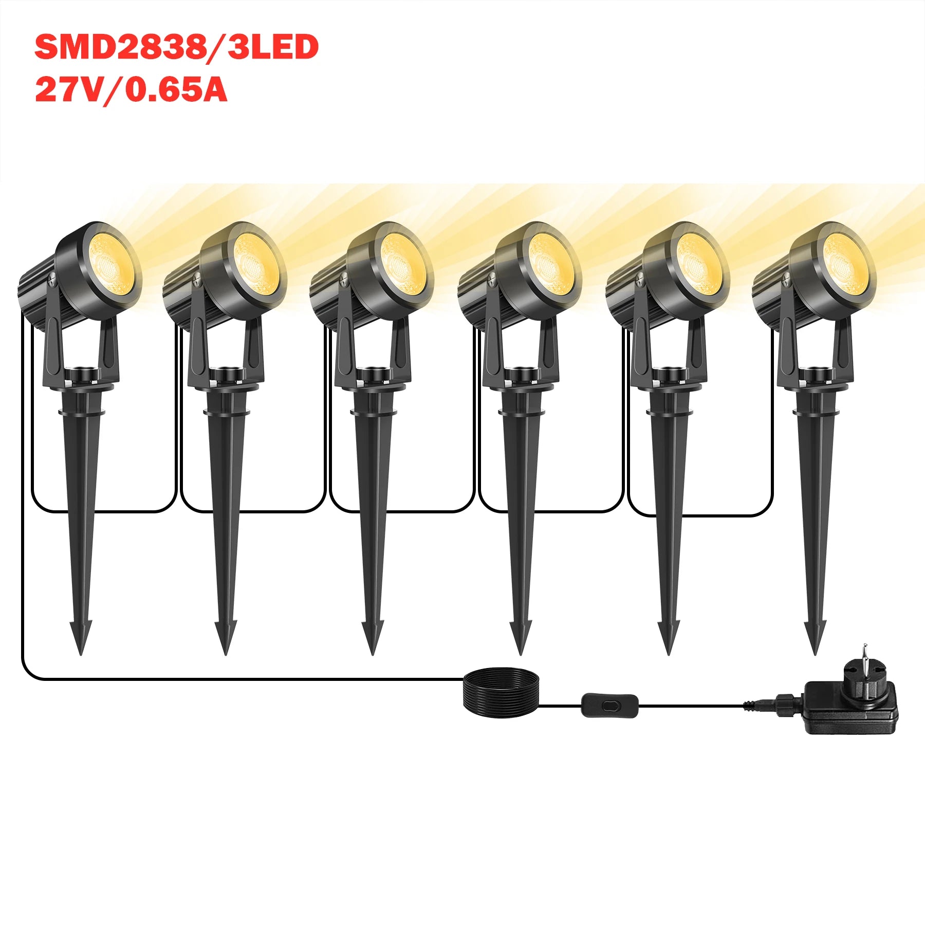 2/4/6/8/10 Lights Low Voltage Landscape Lighting 12V/27V Outdoor Lamp Garden Decoration Outdoor Lighting 800LM Landscape Light