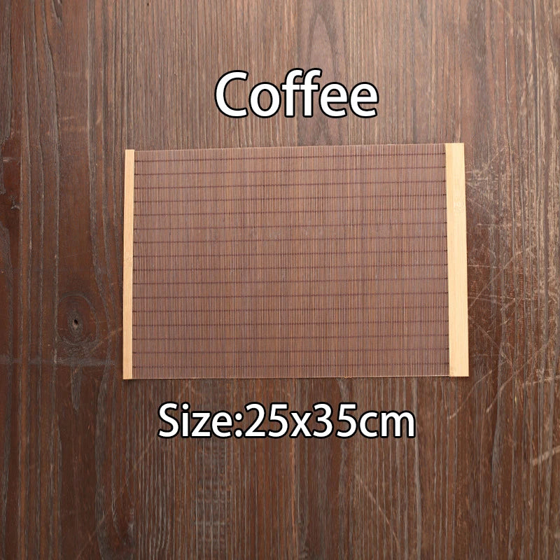 Natural Bamboo Table Runner Placemat Tea Mats Table Placemat Pad Heat Pad Japanese Style Coaster Home Cafe Restaurant Decoration
