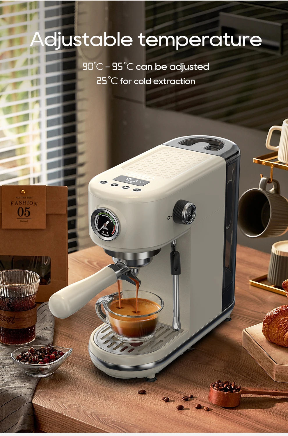 HiBREW 20 Bar Semi-Automatic Espresso Machine – Hot & Cold Cappuccino Maker (H10B)