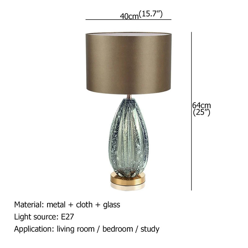 Modern Decorative Table Lamp Green Bedside LED Desk Light for Home Bedroom Living Room Office Study Hotel