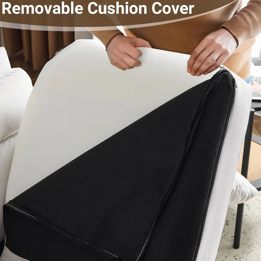 Compact Suede Upholstered Loveseat Sofa, 48.8 Inches Small Couch for Comfortable Living Room Seating, Ideal Space-Saving Love Se