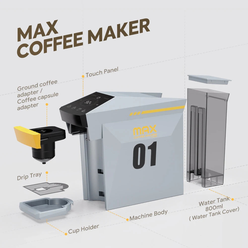 4-in-1 Multi-Compatible Espresso Machine – K-Cup, Nespresso Original, DG Capsules & Ground Coffee