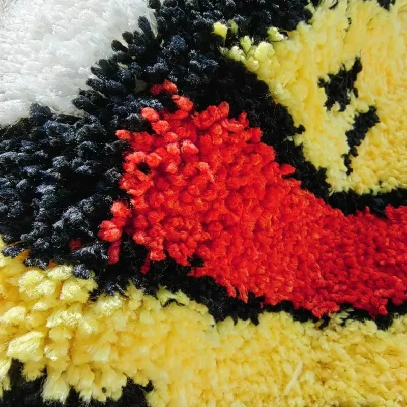 Cartoon Anime Luffy Pirate Squad Skull Tufting Carpet Straw Hat Skeleton Lounge Rug Fluffy Plush Irregular Bathroom Mat Decor