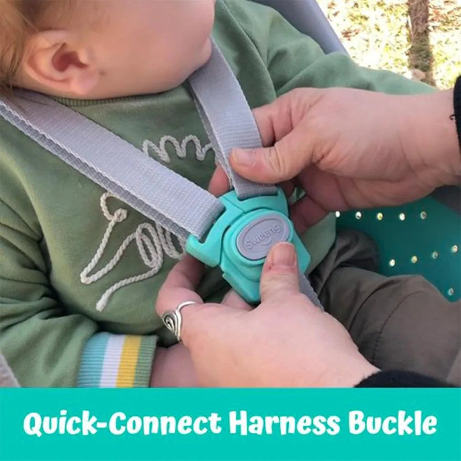 Sweeng Child Swing with Frame – Portable Outdoor Backyard Play Set (Aqua)