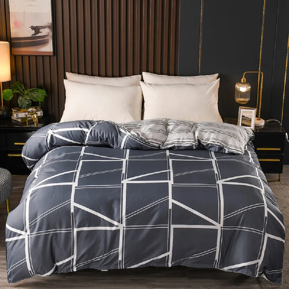 1Pc Ins Style Aloe Vera Cotton Quilt Cover Set Pillowcase Suitable for Bedroom Apartment, Suitable for All Seasons, Skin-Friendly and Comfortable 150/180/200cm(1Pc Quilt Cover + 2Pc Pillowcase)
