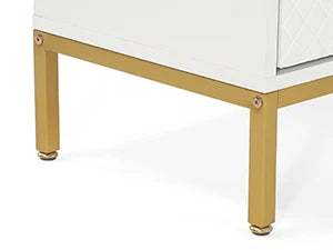 Tribesigns Modern Storage Cabinet, 59 Inch Console Cabinet Sideboard Buffet Cabinet with 4 Doors & Gold Metal Base
