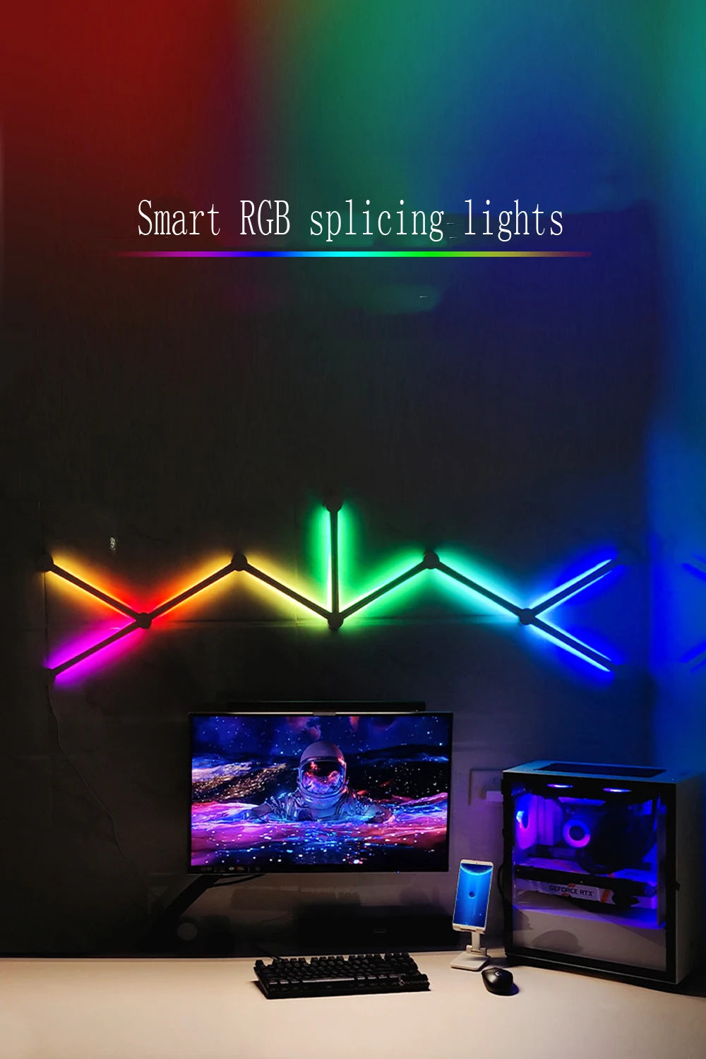 RGB LED Wall Lamp Smart WIFI APP DIY Free Splicing Atmosphere Night Light Music Rhythm TV Backlight Bedroom Game Room Decor Lamp