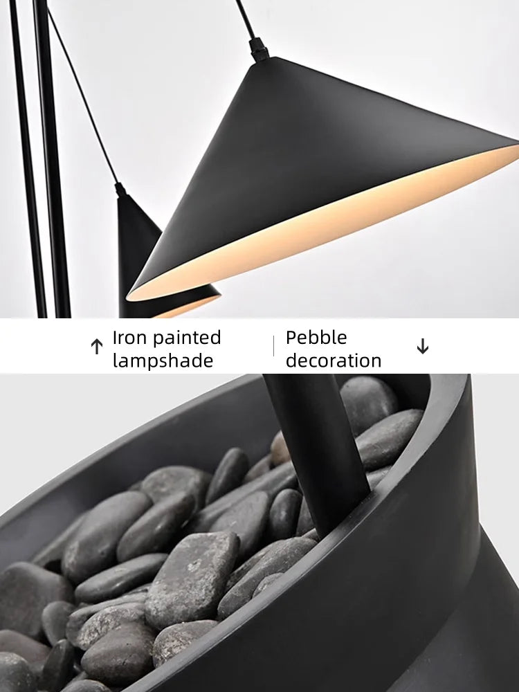 Nordic Floor Lamp Bedroom Living Room Black Standing Light Light Luxury Fishing Lamp Exhibition Hall Decoration Light LED Light