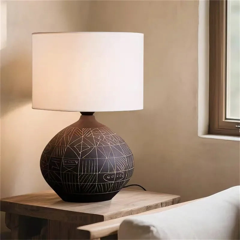 CEDRIC Contemporary Ceramic Table Lamp American Retro Creativity Living Room  Study Villa Hotel Homestay Desk Light