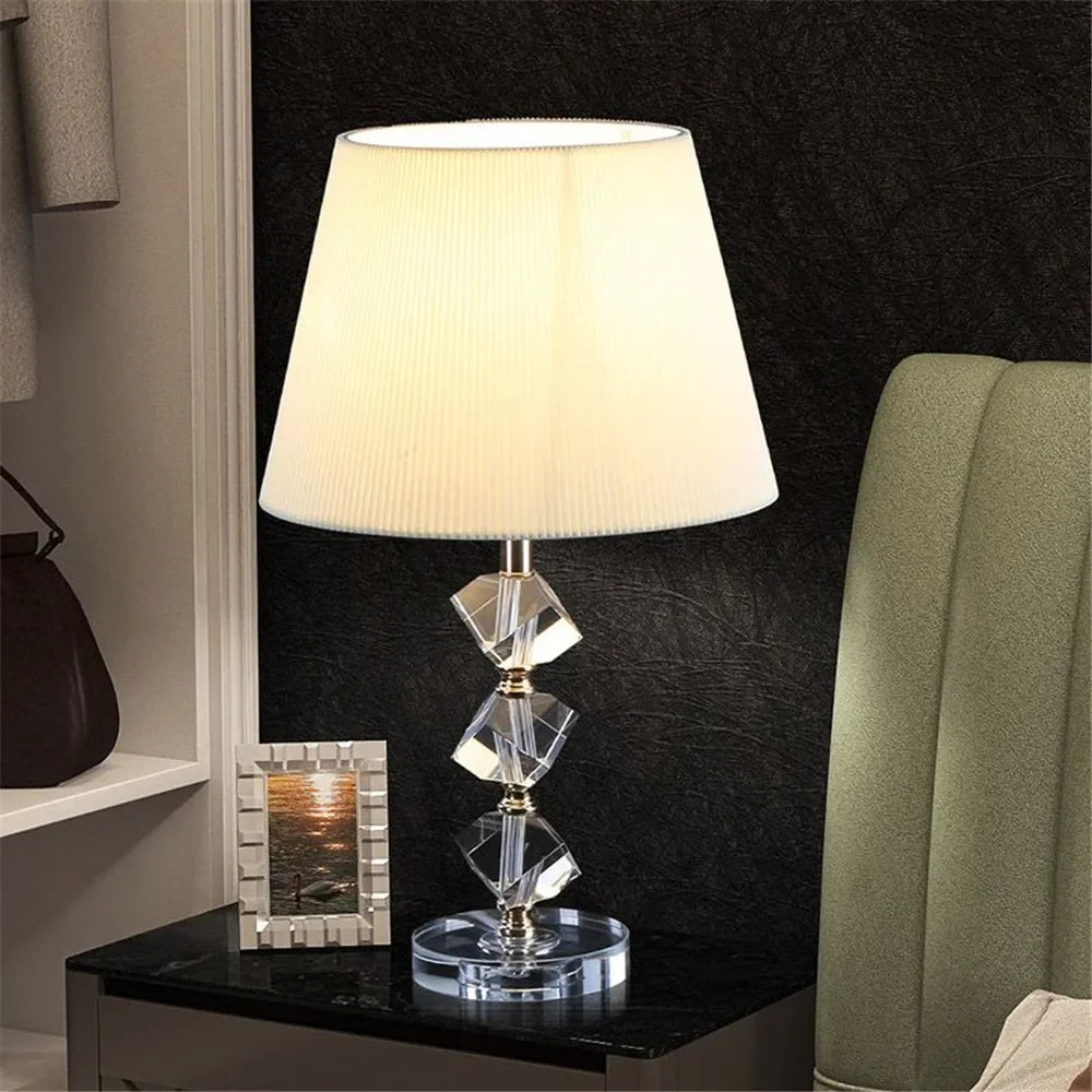Nordic Modern Crystal Table Lamp LED Luxury Living Room Bedroom Study Villa Hotel Home Decoration Light